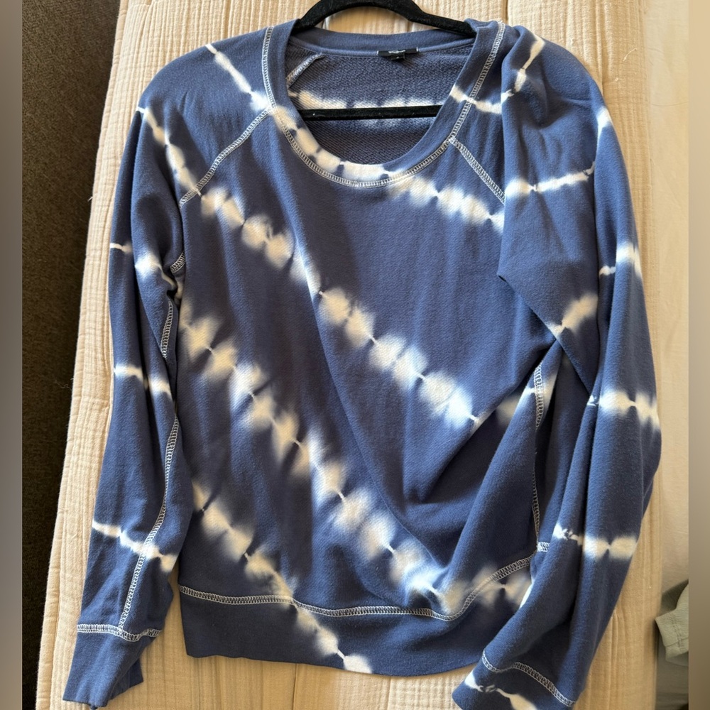 Blue Tie-Dye Long Sleeve Top